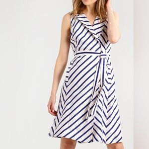 Banana Republic Blue and White Striped Midi Dress
